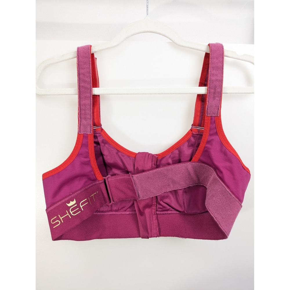 SHEFIT Ultimate Zip Front Adjustable High Impact Sports Bra Size M Pink 110002 - Picture 4 of 7